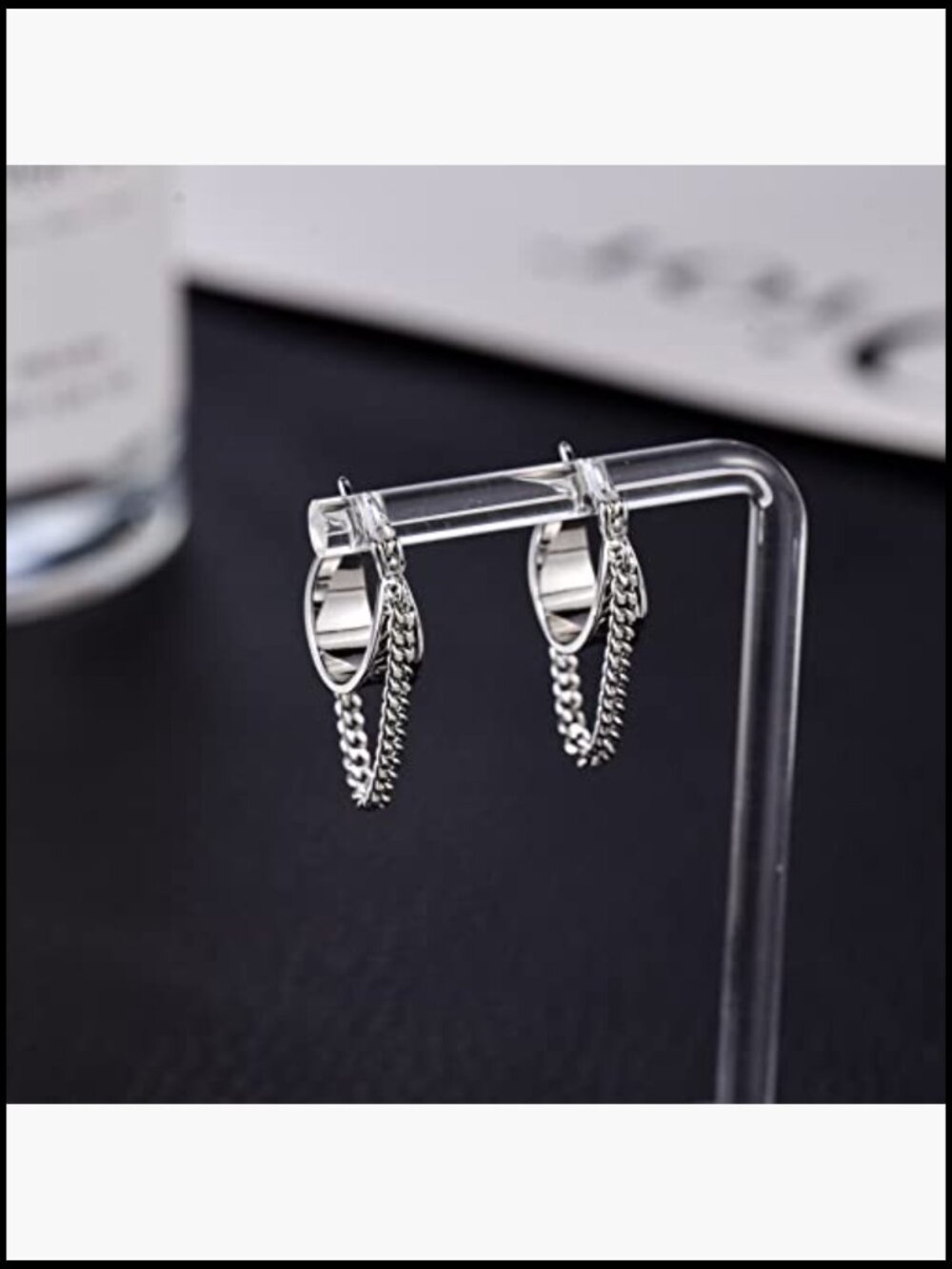 Trendy Chain Tassel Dangle Earrings 925 Sterling Silver Post Hypoallergenic Gift - Picture 6 of 7
